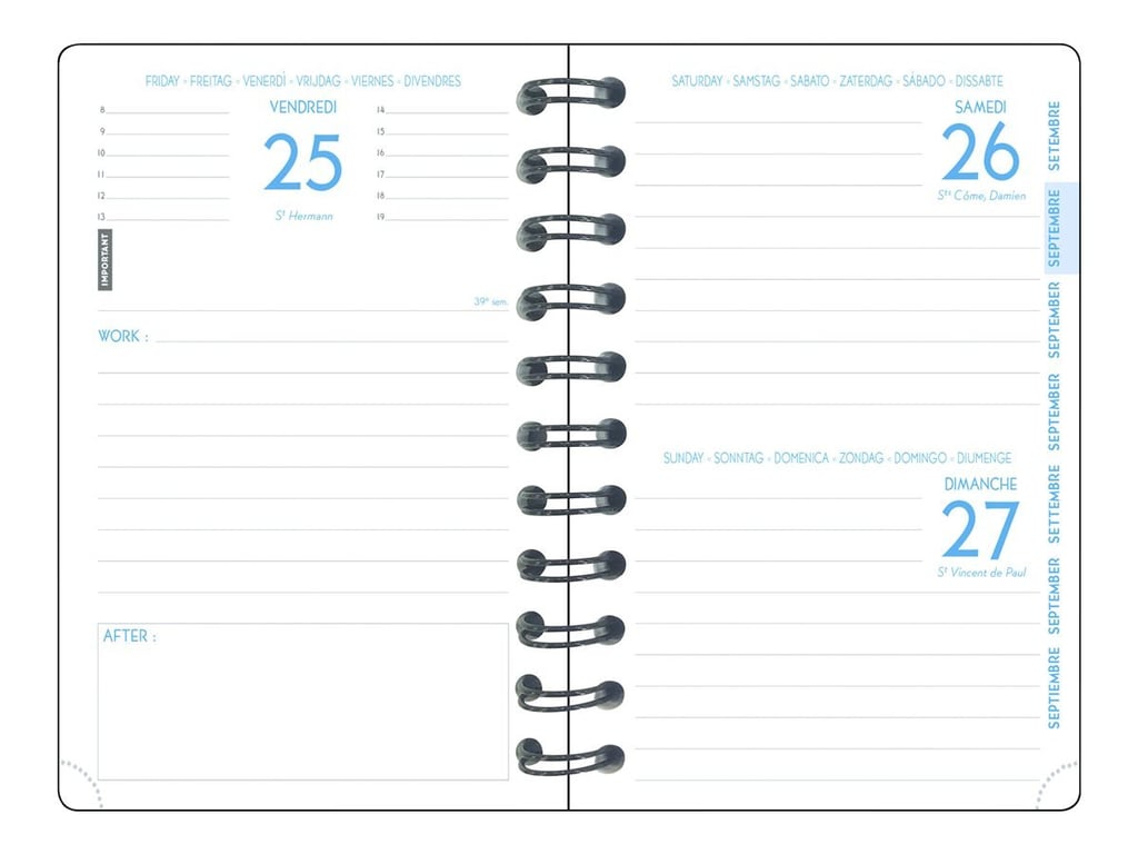 Agenda Scolaire Journalier Work And After X Cm