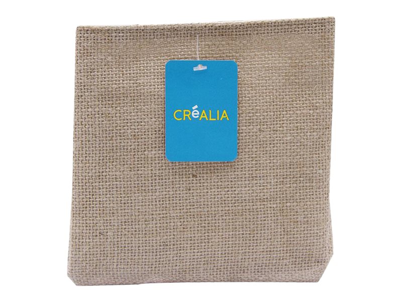 Corbeille en toile de jute doublée de coton blanc Créalia Supports