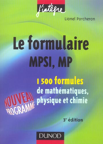 Le Formulaire Mpsi Mp Formules De Mathematiques Physique Et