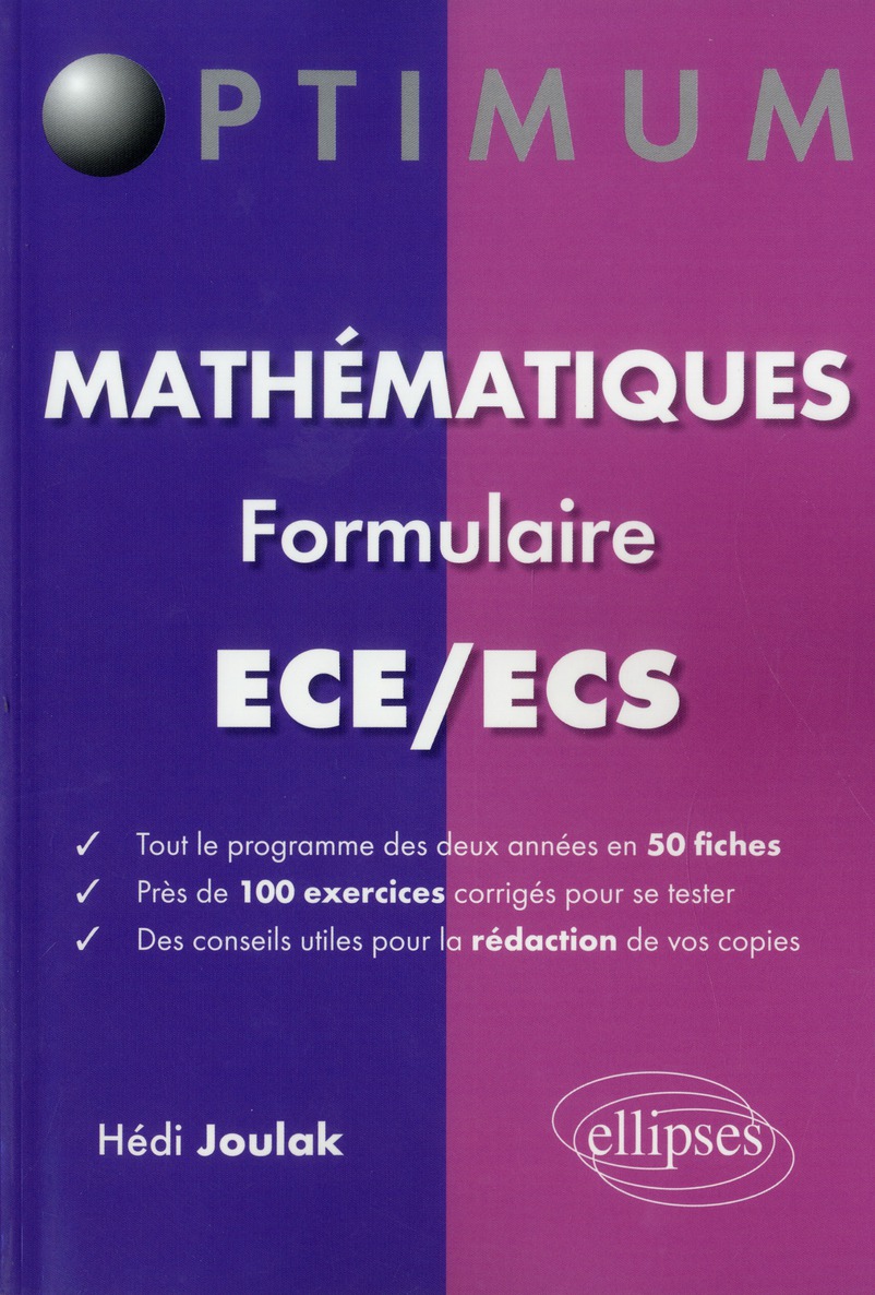 Math Matiques En Pr Pa Hec Ece En Fiches H Di Joulak X