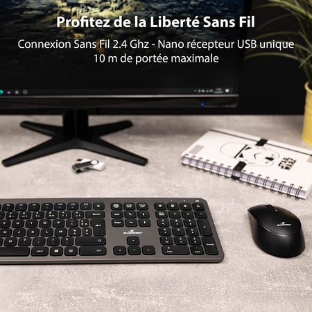 Bluestork Pack Sans Fil Clavier Et Souris Easy Slim Ultra