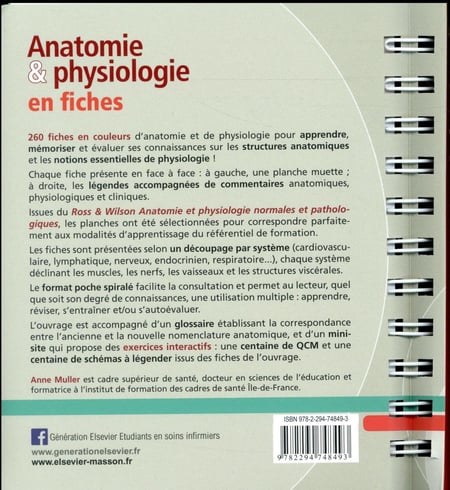 Anatomie Physiologie En Fiches Anne M Ller Livre