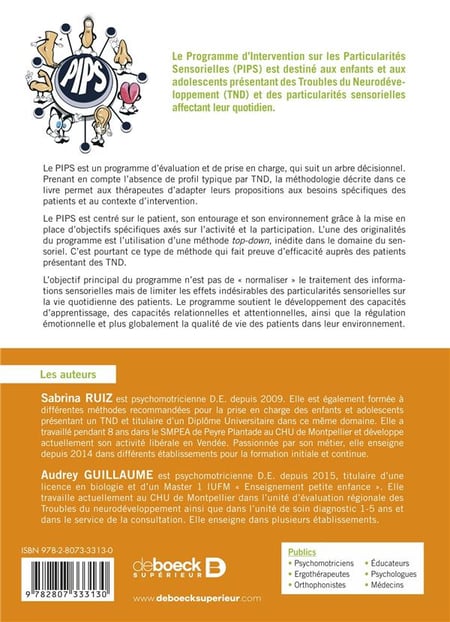 Programme d intervention sur les particularités sensorielles troubles