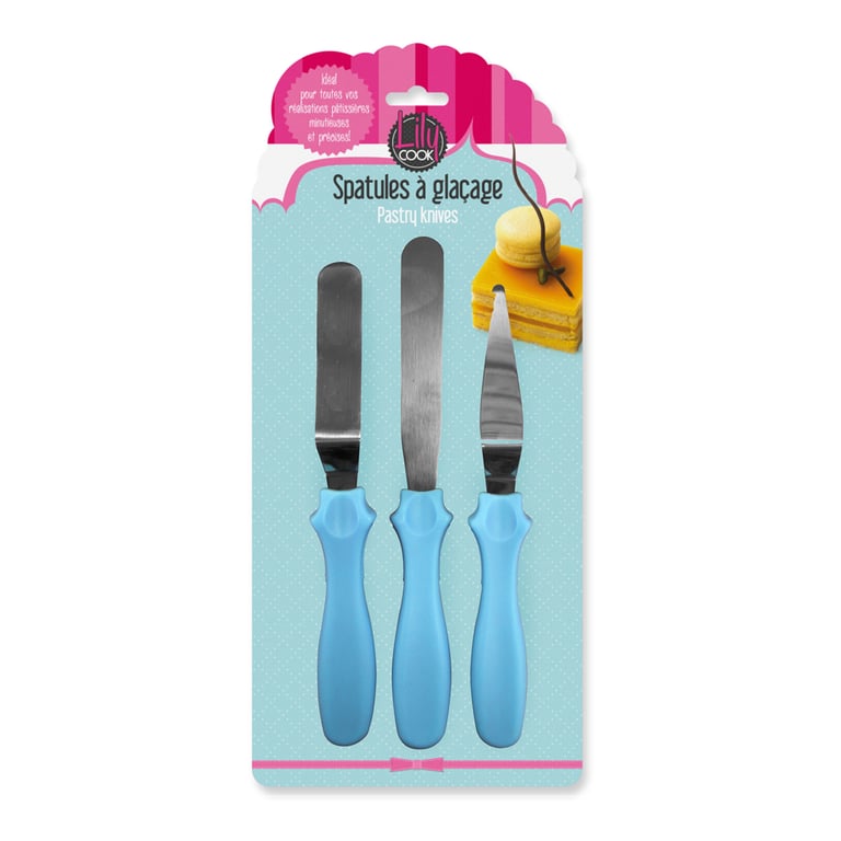 Lot de 3 spatules à glaçage Lily Cook couleurs assorties Cookie