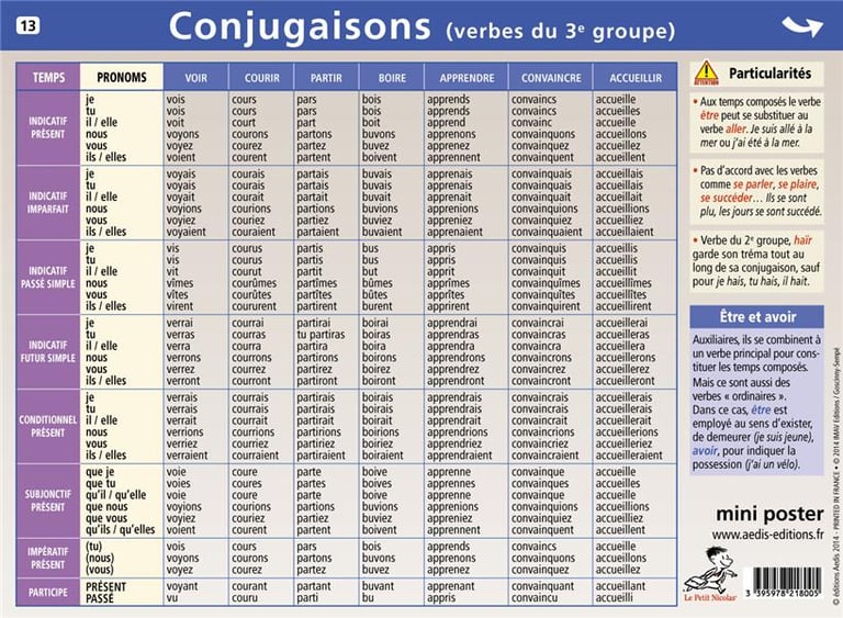 Mini Poster Le Petit Nicolas T Conjugaisons Livres Scolaires