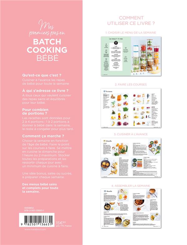 Mes menus pour bébé en batch cooking Collectif 2501136632 Livre