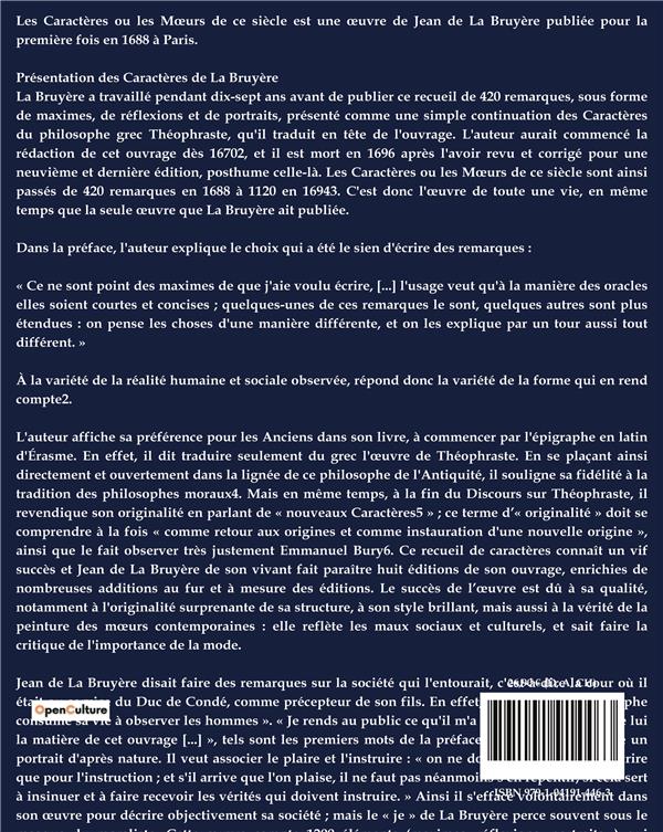 Les caractères Suivi du DISCOURS DE RÉCEPTION À L ACADÉMIE FRANÇAISE