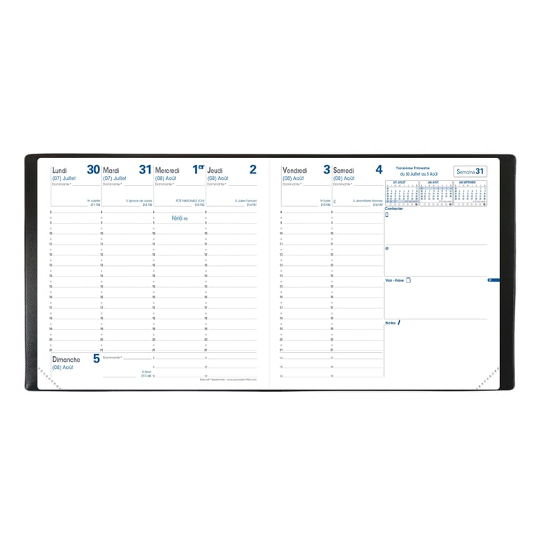 Agenda Scolaire Semainier Executif Bloom X Cm Quo