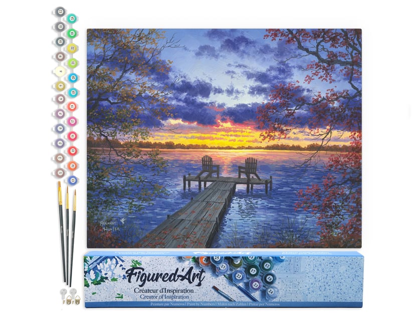 Peinture par Numéro Figured Art Ponton au coucher de soleil Kit de