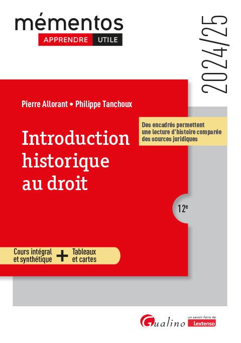 Introduction Historique Au Droit Cours Integral Et Synthetique