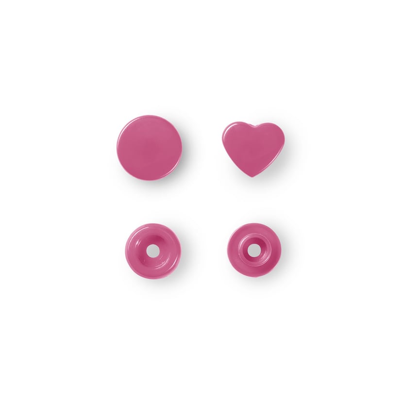 Boutons Pression Color Snaps Rose Vif Cœur 12 4 mm Les