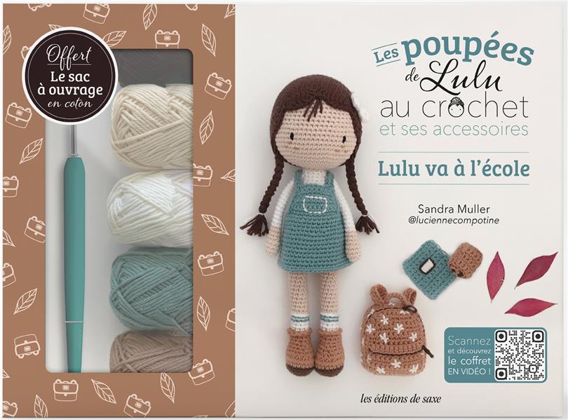 Coffret Poupée de Lulu au crochet et ses accessoires: Lulu va à l'école