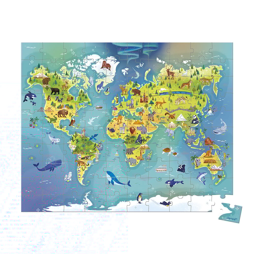 Cultura Carte Du Monde Puzzle Monde - 100 Pièces - Puzzle 6 ans | Cultura