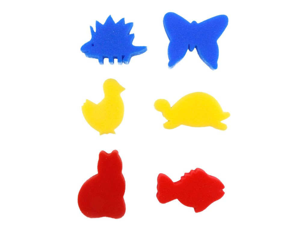 Set De 6 Eponges Formes Animaux Crealia Peinture Pour Enfant Cultura
