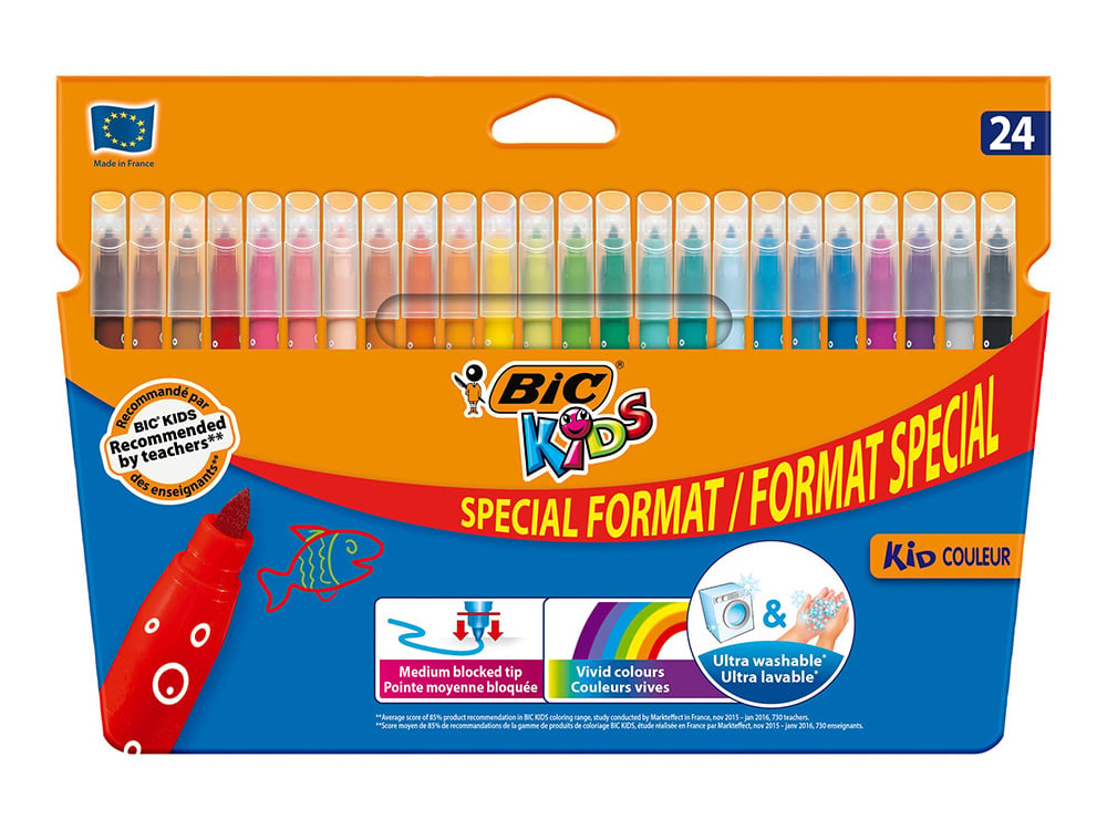 BIC Feutres de coloriage Kids Couleur ( 5 ans) Lot de 18 | Pen Store
