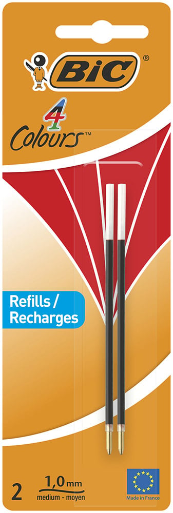 BIC 4 Couleurs Recharges Stylo-Bille - Rouge, Blister de 2 | Cultura