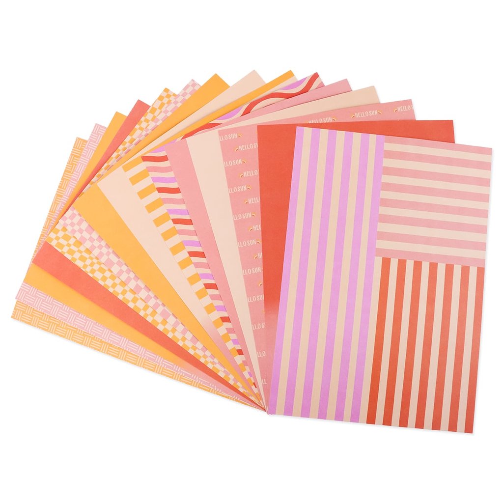 Papier Créatif Avenue Mandarine FLOWERS - 96 Feuilles A4 Imprimées Recto-Verso Pour Scrapbooking