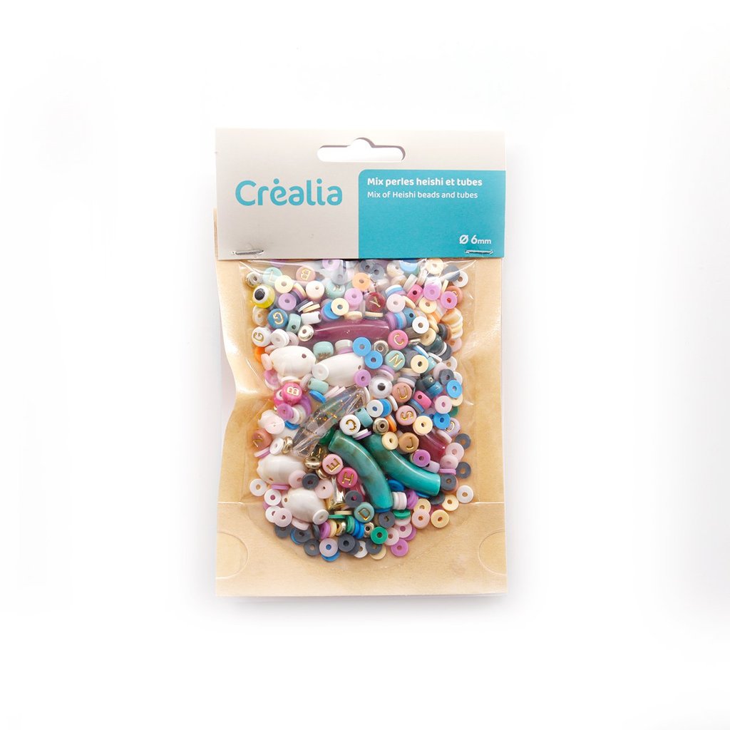Perles Heishi 6mm et tubes - Mulicolore - Créalia
