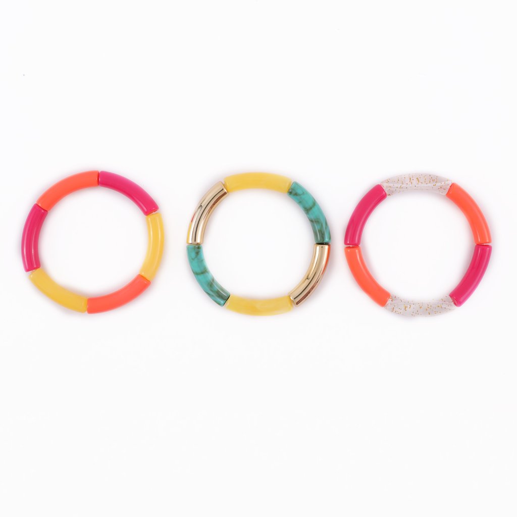 Kit 3 Bracelets tubes - Multicolores - Créalia