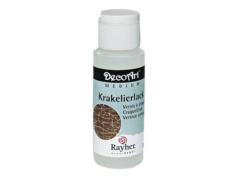 Vernis à Craqueler Rayher - 80 Ml, Transparent à Base Aqueuse - Effet Vintage Facile Sur Bois, Toile, Céramique