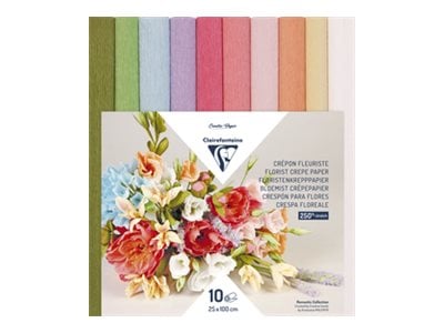 10 rouleaux papier crépon de fleuriste - pastel
