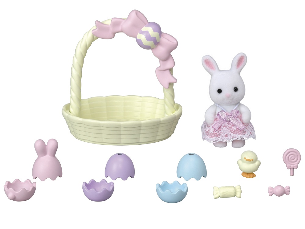 Le Coffret De Paques Et Bebe Lapin Blanc Sylvanian Families Jeux D Imagination Cultura