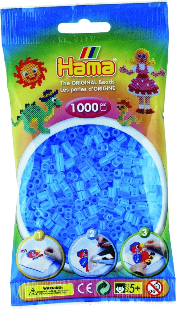 Sachet De 1000 Perles A Repasser Hama Midi Bleu Neon - Loisirs Creatifs 207 36