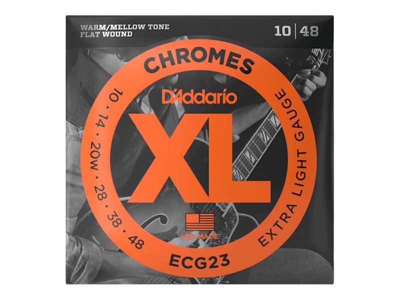 D'Addario ECG23 Lot de 3 jeux de cordes pour guitare électrique Chromé 10-48 