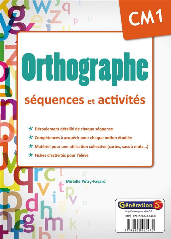 Orthographe Cm1 Sequences Et Activites (classeur) - 2362460479 ...