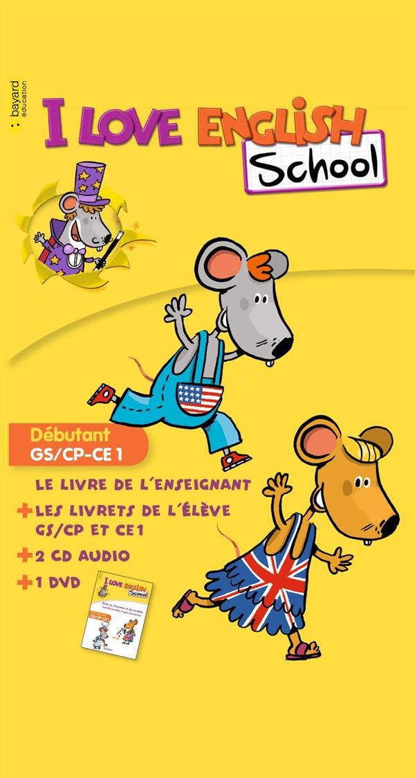 I love english school anglais gs/cp/ce1 kit enseignant jaune débutant Valérie Menneret