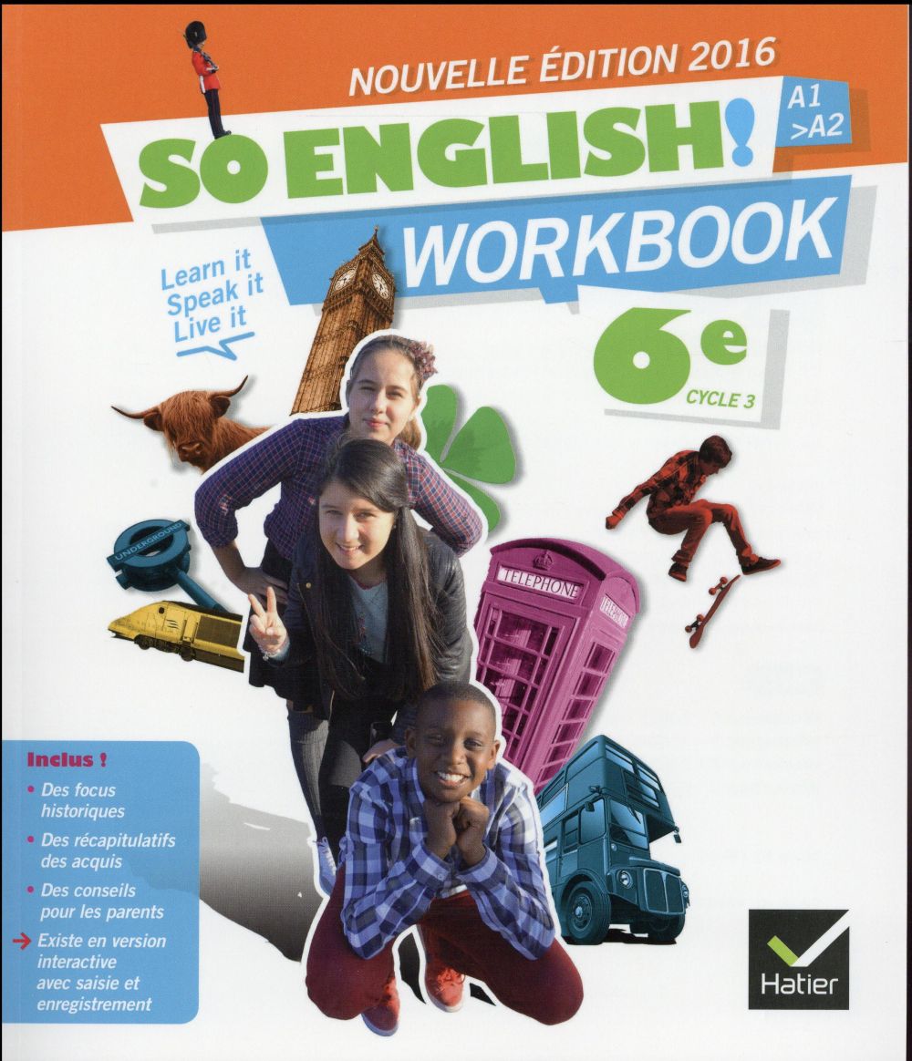 E For English 6e Workbook Correction Pdf SO ENGLISH! : anglais - 6ème - workbook (édition 2016) : Collectif -  2401021671 - Manuels scolaires | Cultura