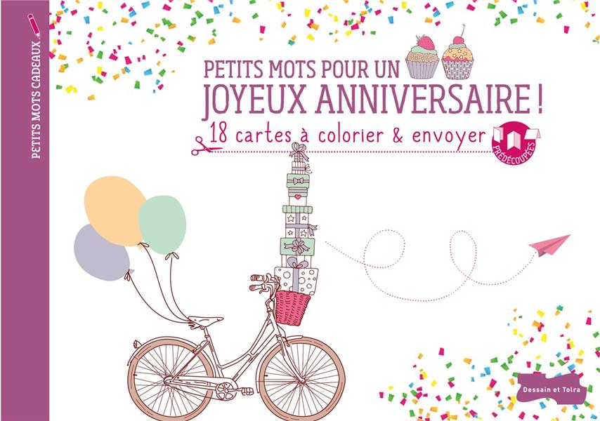 Petits Mots Pour Un Joyeux Anniversaire Collectif x Livres Coloriage Adulte Cultura