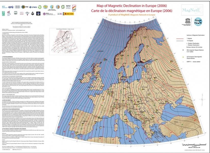 Carte de la déclinaison magnétique en europe Gerald Duma,Barbara Leichter 2917310111