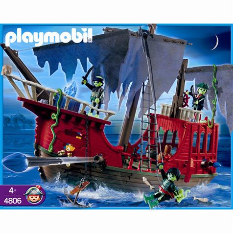 Set Playmobil Pirates Fantômes Vintage 2008 - Bateau, Cabine Et Pont Arrière - Collection Rares