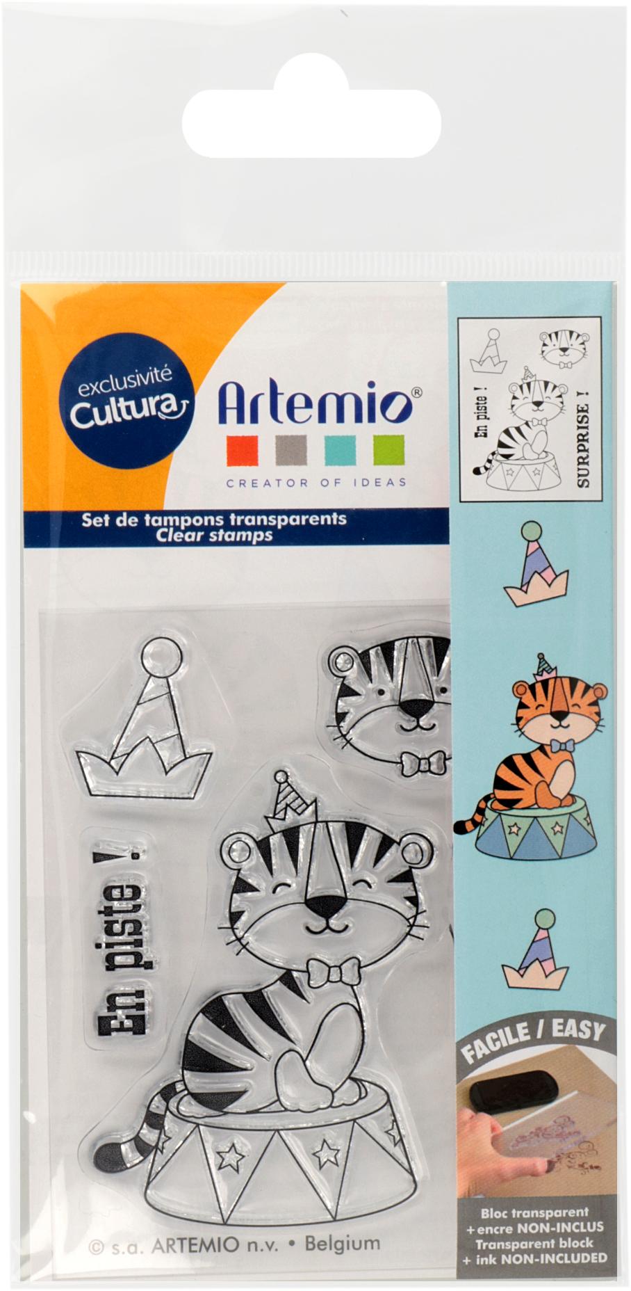 Tampons transparents Tigre Circus 7 x 9 cm Tampon et encres Cultura