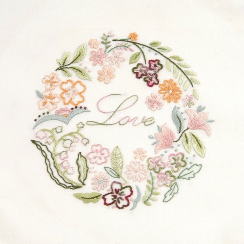 Kit Broderie Dimensions 'Couronne De Roses' Par Lena Liu - Crewel 41x41cm - Neuf