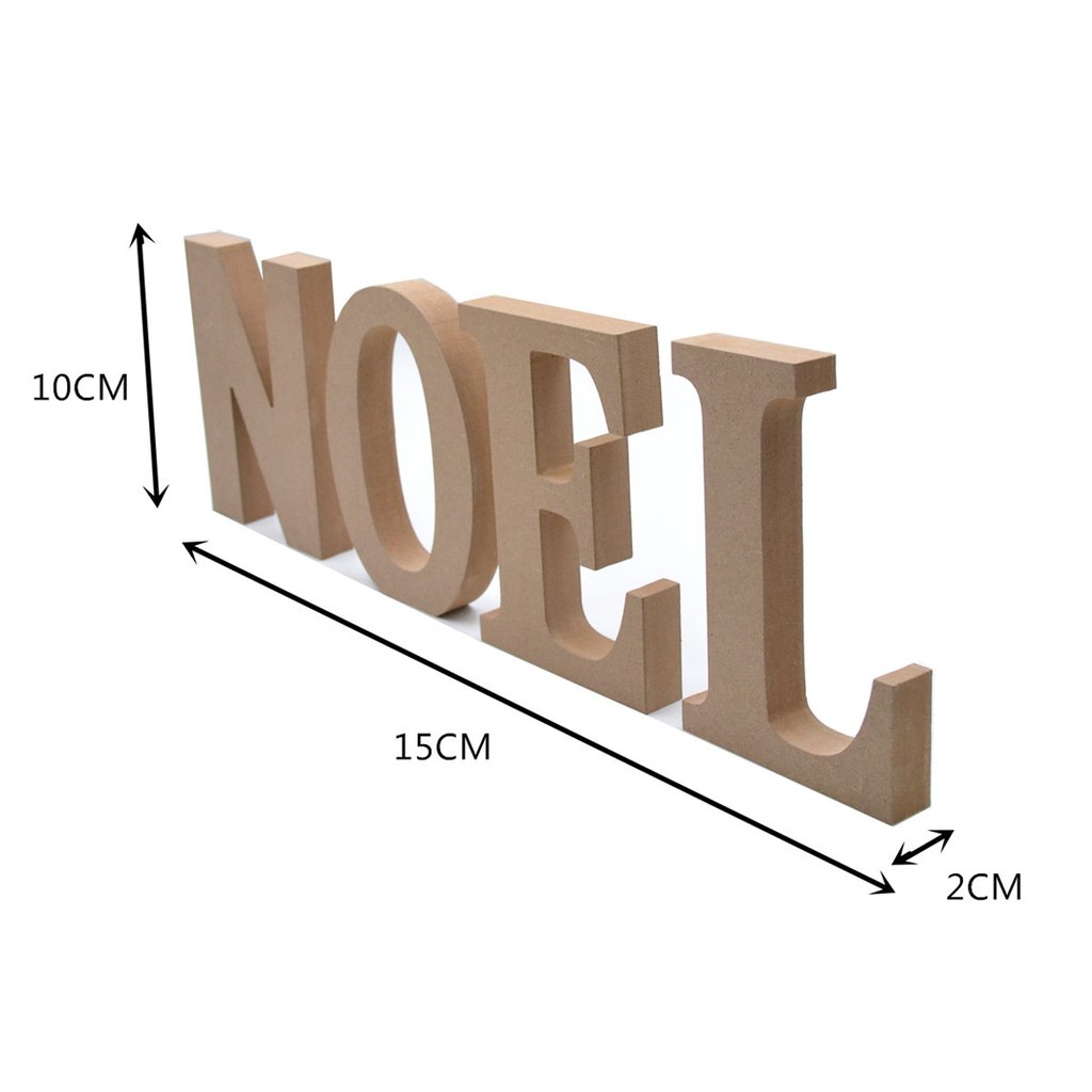 Lettres Décoratives NOEL En Bois Motif Tartan | Dimensions 15 X 5 Cm | Pour Décoration De Table, Buffet, Centre De Table De Noël