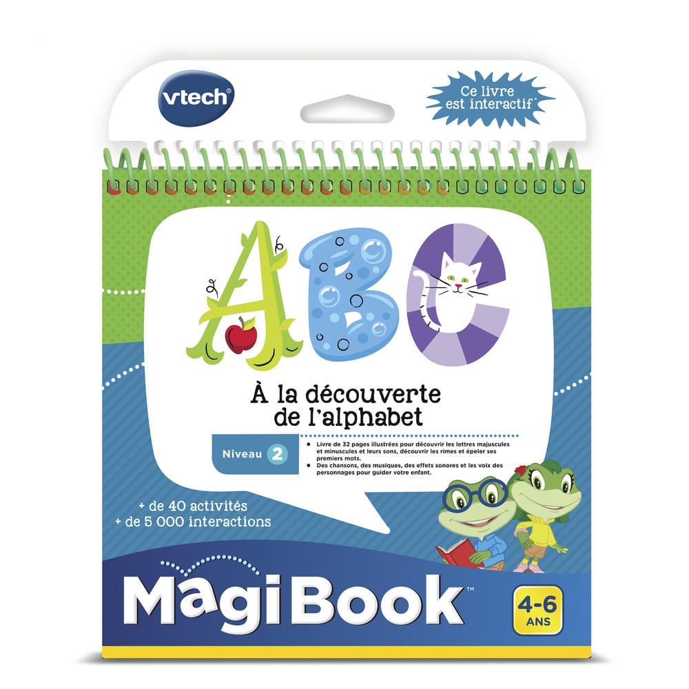 VTech - MagiBook Story'Friends ABC À la Découverte de l'Alphabet - Livre Jeu Éducatif avec Figurine Grenouille - Niveau Moyenne Section à CP - Cadeau Enfant de 4 Ans à 6 Ans