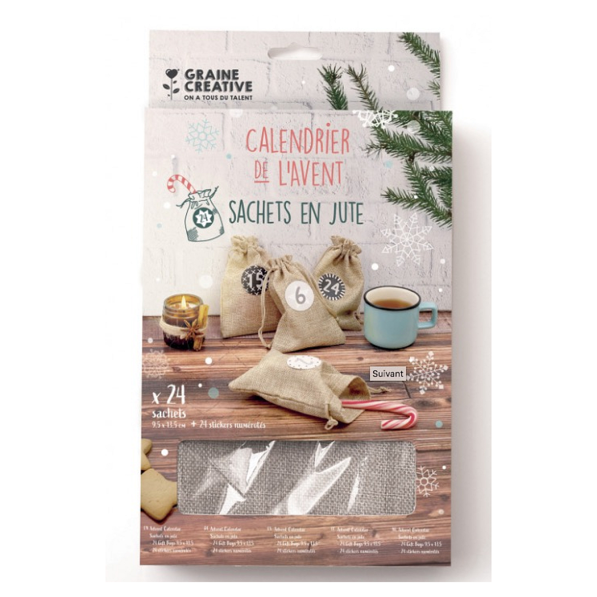 Calendrier De L’Avent à Remplir DIY – 24 Pochettes Jute Naturel Avec Pinces Et Corde – Set Vide Pour Cadeaux Personnalisés De Noël