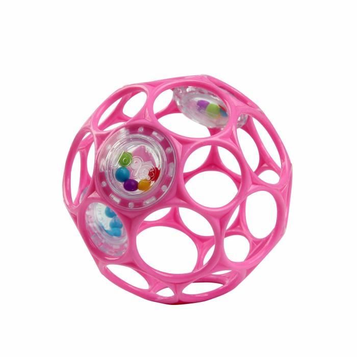 Oball Hochet Balle – Rose – 28 Trous à Doigts – Sans BPA – Dès La Naissance
