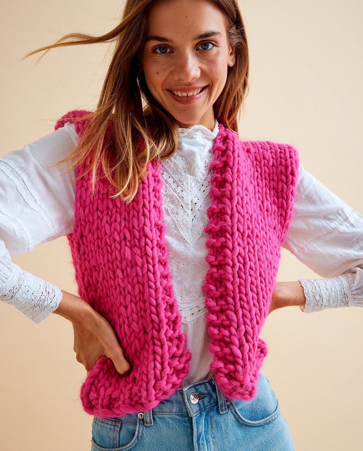 Kit Tricot Gilet Femme Jump ROSE 34/36 Kits et Coffrets Tricot