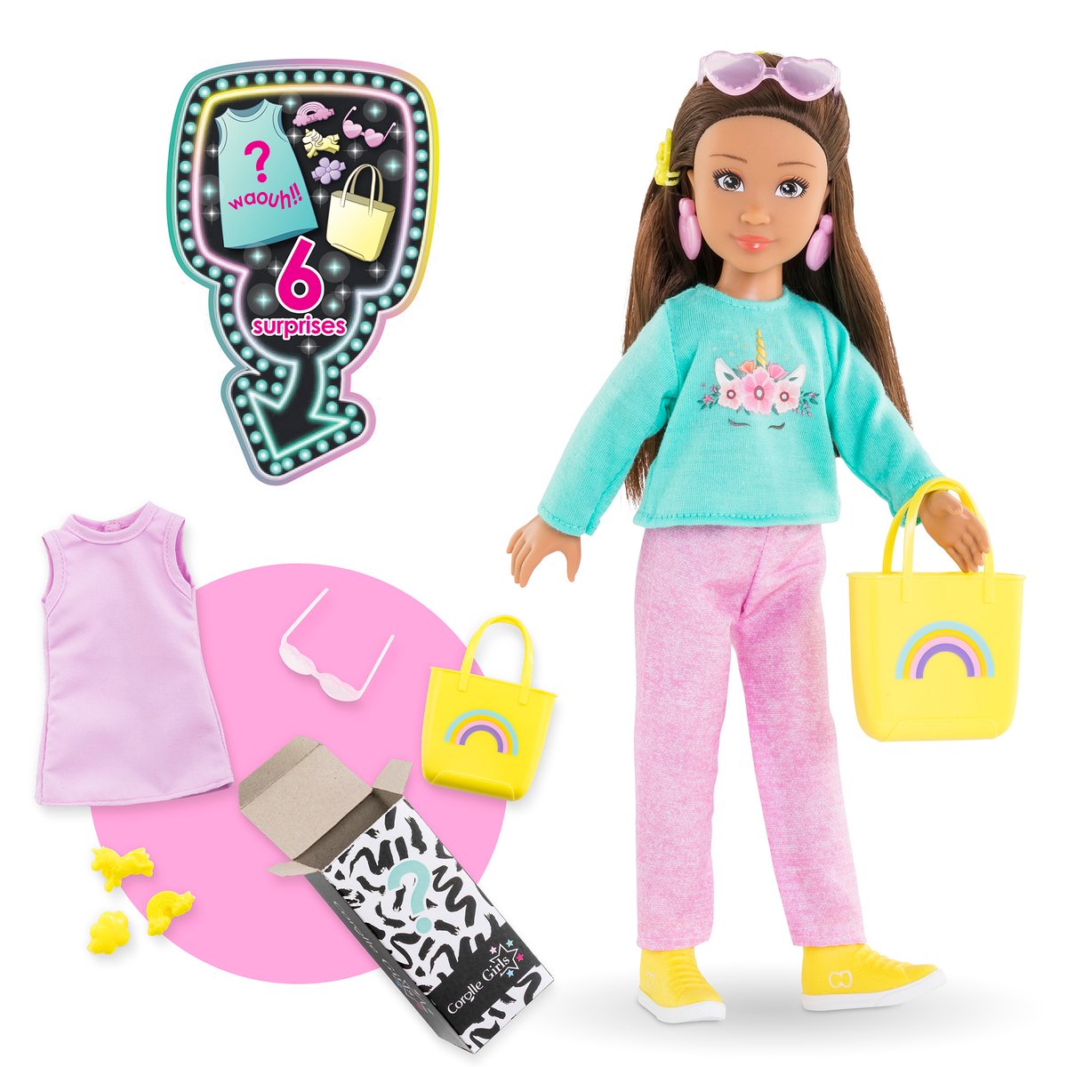 Bambola Corolle Girls Luna In Spiaggia – 28 Cm Con 5 Accessori – 4+ Anni