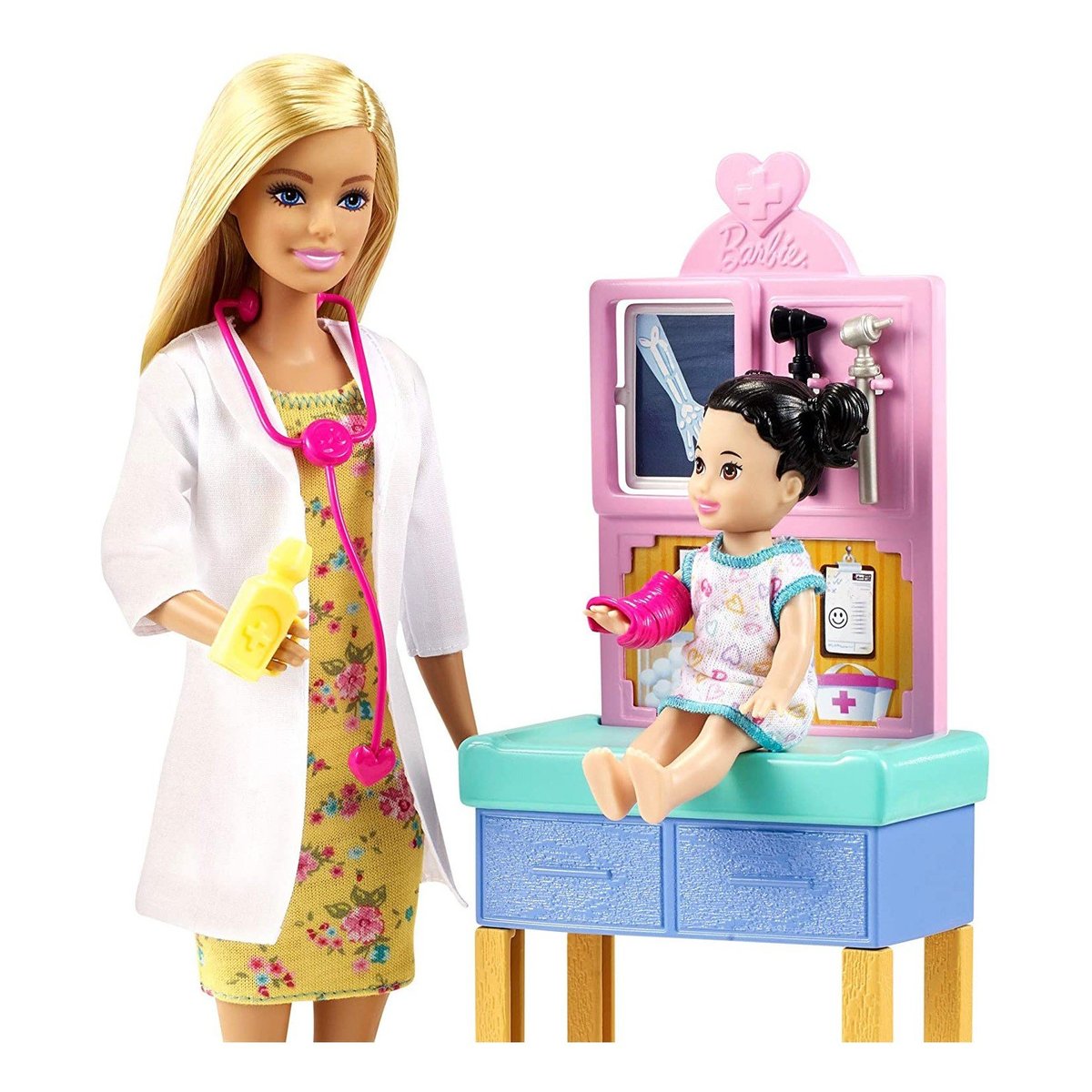 Coffret Barbie Poupée Docteur Pédiatrie Mattel- Poupée et poupon