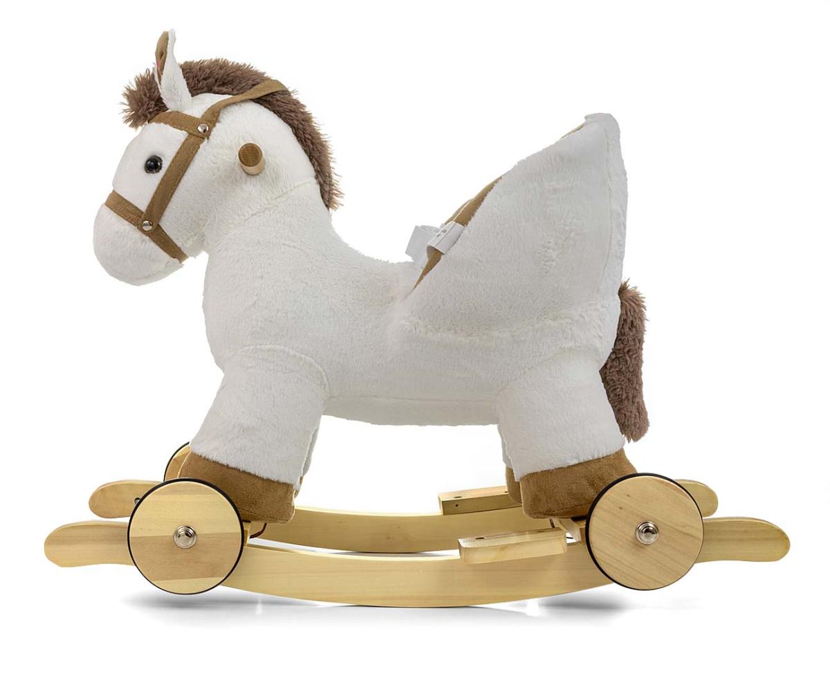 Jouet à Tirer Ancien Cheval Blanc En Bois Polychrome 1920 - L30cm H27cm - France