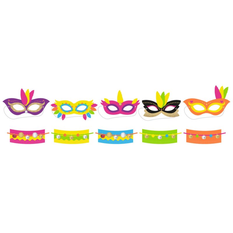 DIKACA Lot De 7 Masques En Papier Mâché Blancs à Décorer - Idéal Pour DIY, Fêtes, Carnaval Enfants Garçons Et Filles