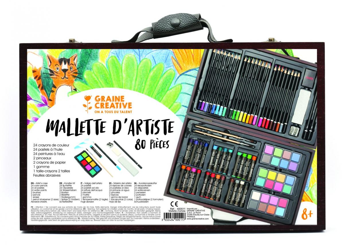 Shuttle Art Malette Dessin 118 Pièces - Kit Complet Crayons Acrylique Aquarelle Pastel Pour Enfants Adultes