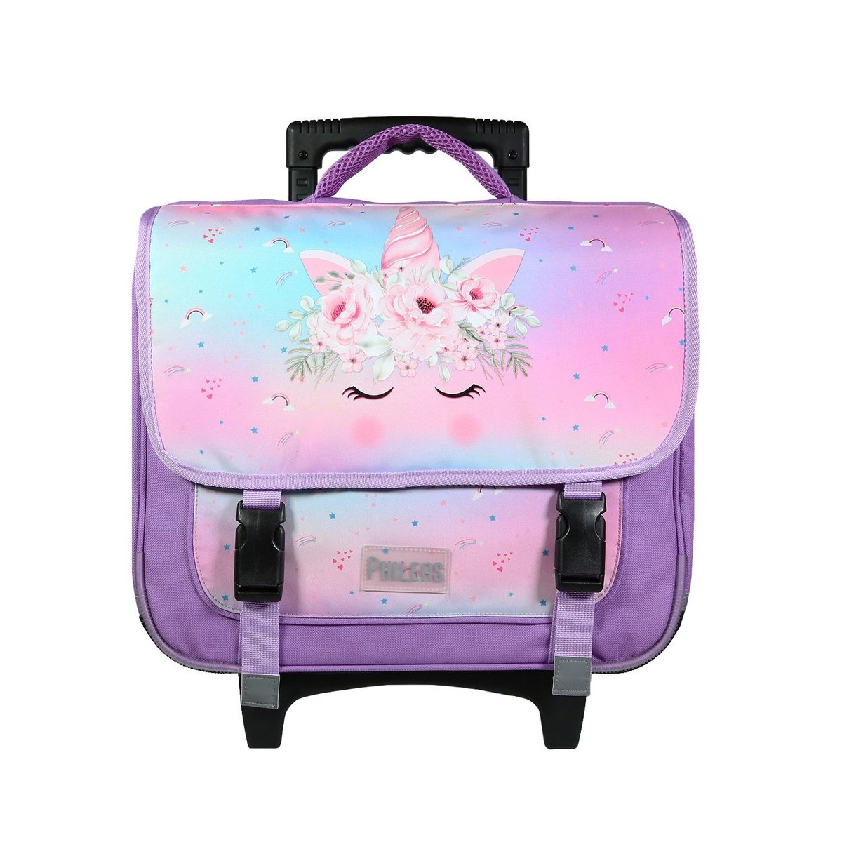 Cartable à roulettes 38 cm Phileas Violet Licorne BAGTROTTER