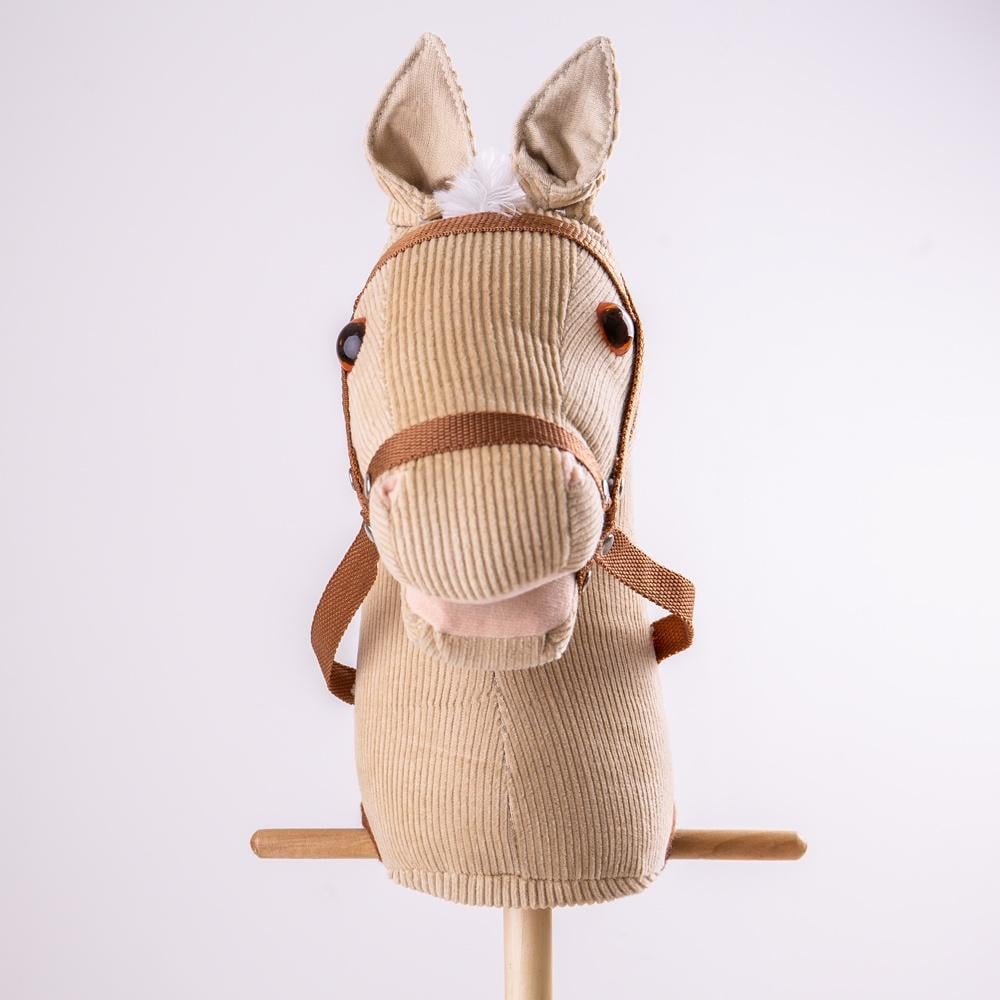 Cheval à Bâton Relaxdays - Peluche Avec Sons Galop/Hennissement | 68cm | Jouet Enfant 3+ Ans | Développe Motricité
