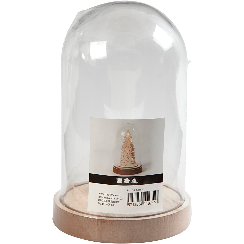 Cloche En Plastique Et Socle En Bois 8 X 13