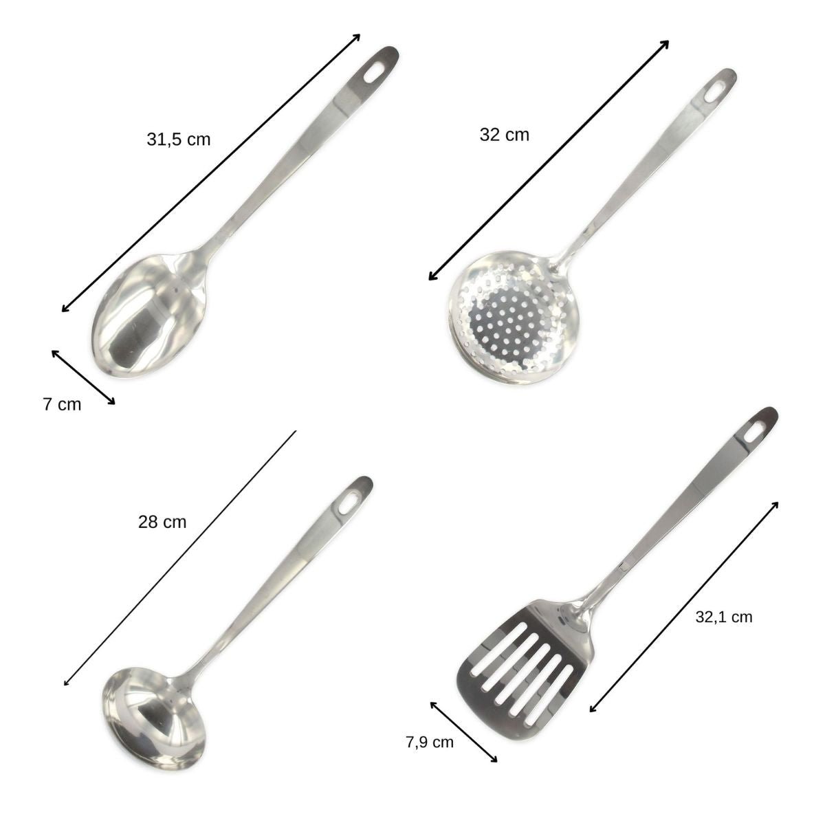 Ensemble 6 Pièces Ustensiles Cuisine En Acier Inoxydable - Chef Craft - Neuf